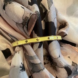 Kate Spade Yellow Enamel & Gold Narrow Hinged Cuff